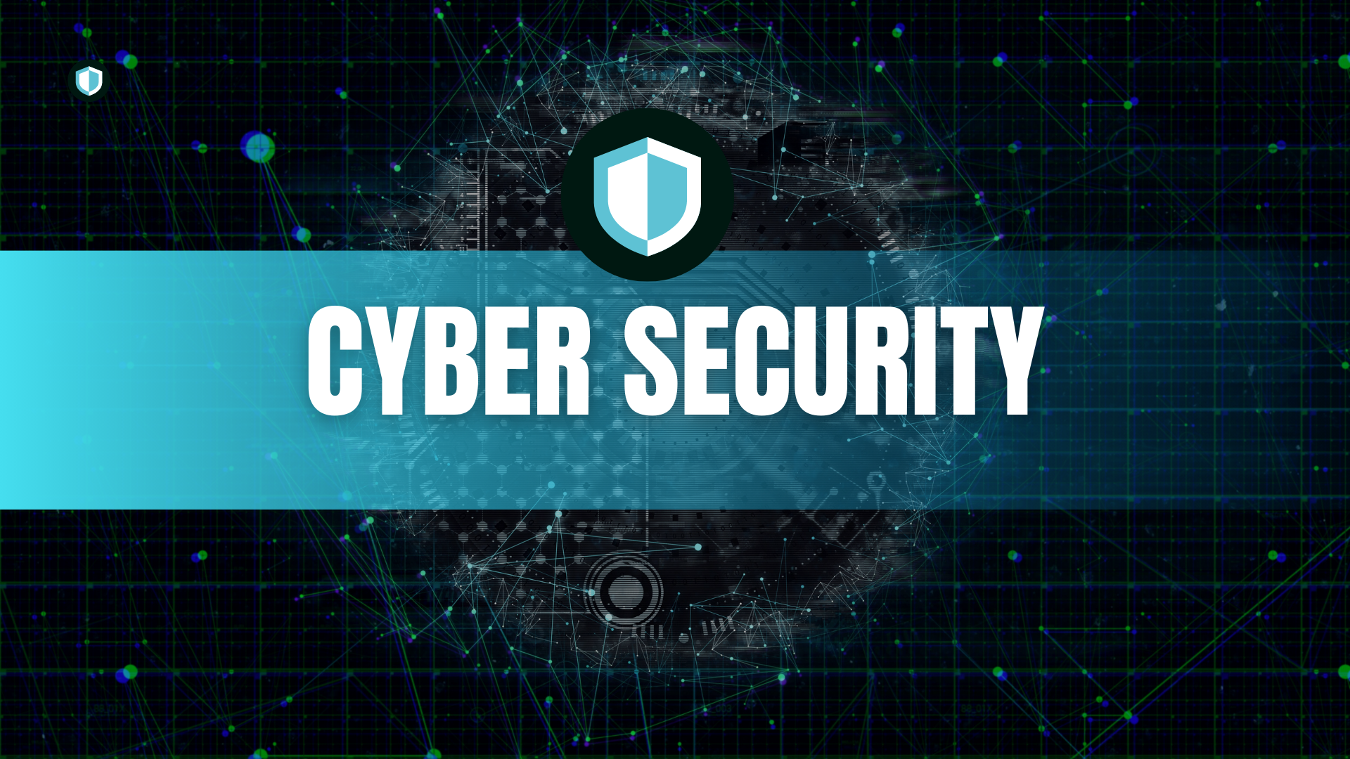 Modern cybersecurity presentation with blue and black tech theme showing security protocols
